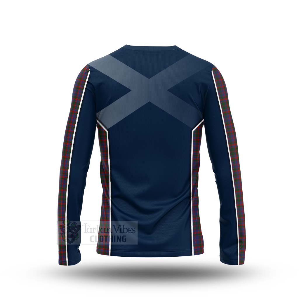 Tartan Vibes Clothing Cumming Tartan Long Sleeve T-Shirt with Family Crest and Scottish Thistle Vibes Sport Style