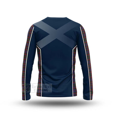 Cumming Tartan Long Sleeve T-Shirt with Family Crest and Scottish Thistle Vibes Sport Style