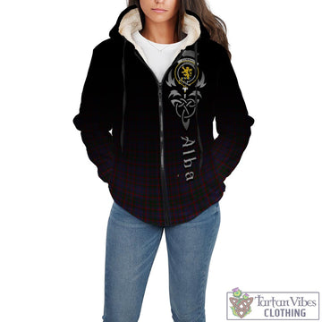 Cumming Tartan Sherpa Hoodie Featuring Alba Gu Brath Family Crest Celtic Inspired