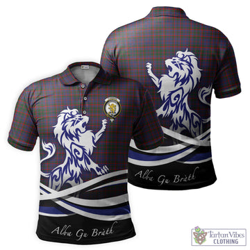 Cumming Tartan Polo Shirt with Alba Gu Brath Regal Lion Emblem