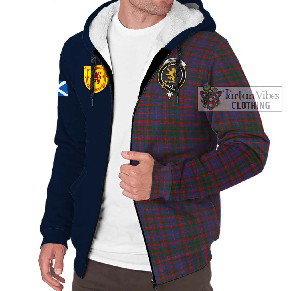 Tartan Vibes Clothing Cumming Tartan Sherpa Hoodie with Scottish Lion Royal Arm Half Style