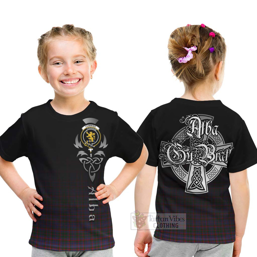 Tartan Vibes Clothing Cumming Tartan Kid T-Shirt Featuring Alba Gu Brath Family Crest Celtic Inspired