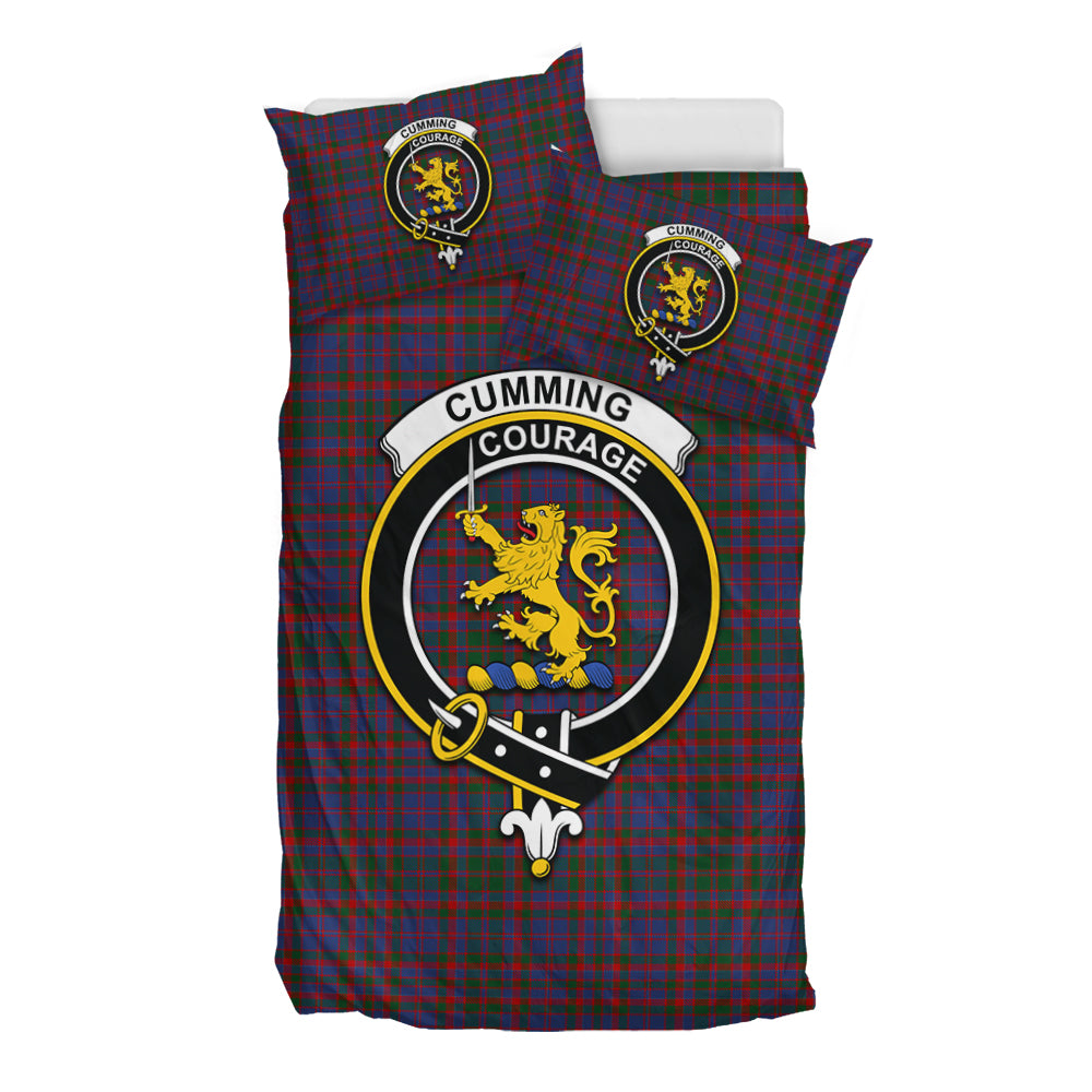 Cumming Tartan Bedding Set with Family Crest - Tartan Vibes Clothing