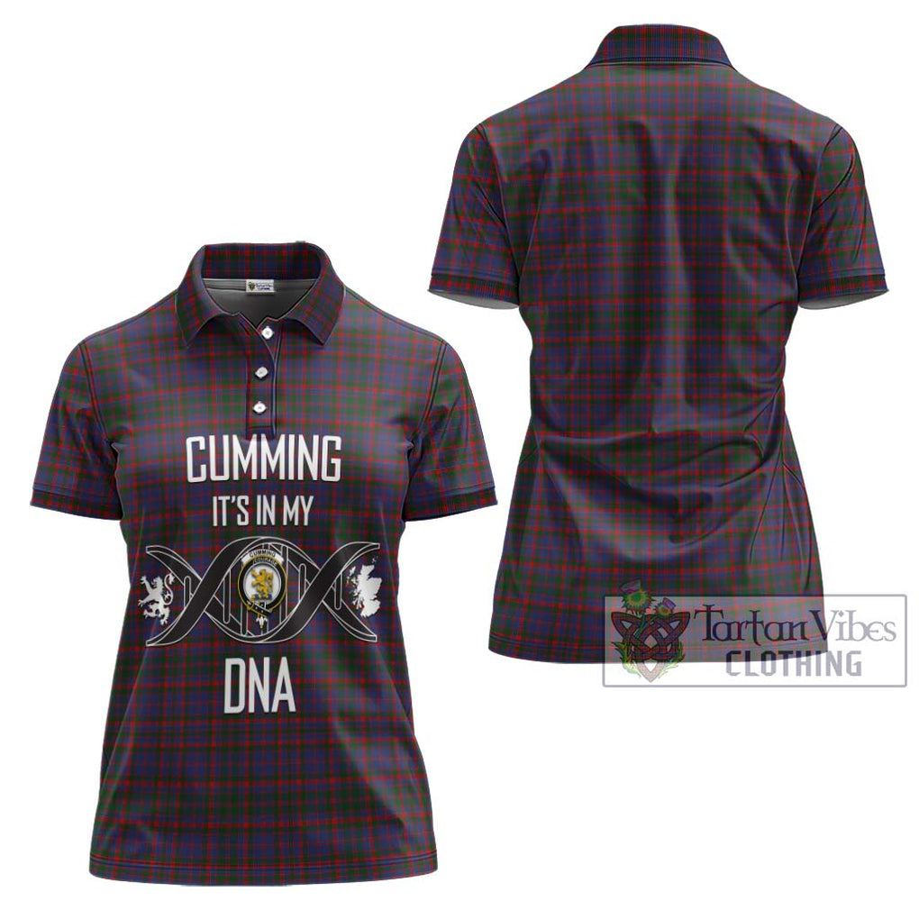 Cumming Tartan Women's Polo Shirt with Family Crest DNA In Me Style - Tartanvibesclothing Shop