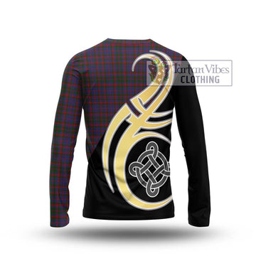 Cumming Tartan Long Sleeve T-Shirt with Family Crest and Celtic Symbol Style