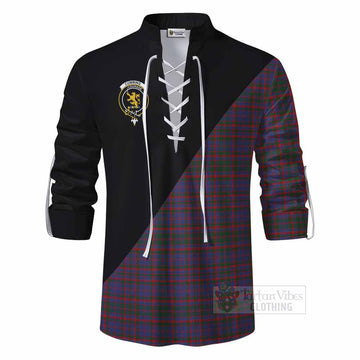 Cumming Tartan Ghillie Kilt Shirt with Family Crest and Military Logo Style