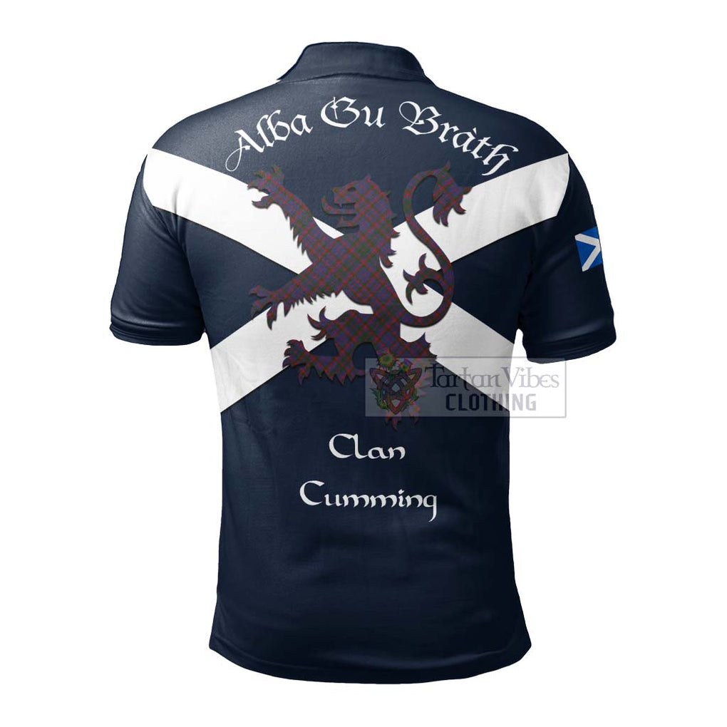 Tartan Vibes Clothing Cumming Tartan Lion Rampant Polo Shirt – Proudly Display Your Heritage with Alba Gu Brath and Clan Name