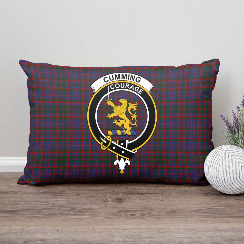 Cumming Tartan Pillow Cover with Family Crest Rectangle Pillow Cover - Tartanvibesclothing