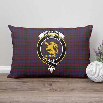 Cumming Tartan Pillow Cover with Family Crest