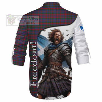 Cumming Crest Tartan Ghillie Kilt Shirt Inspired by the Freedom of Scottish Warrior