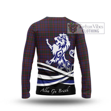 Cumming Tartan Long Sleeve T-Shirt with Alba Gu Brath Regal Lion Emblem