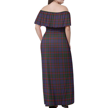 Cumming Tartan Off Shoulder Long Dress