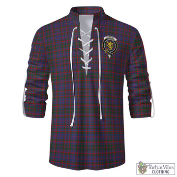 Cumming Tartan Men's Scottish Traditional Jacobite Ghillie Kilt Shirt with Family Crest