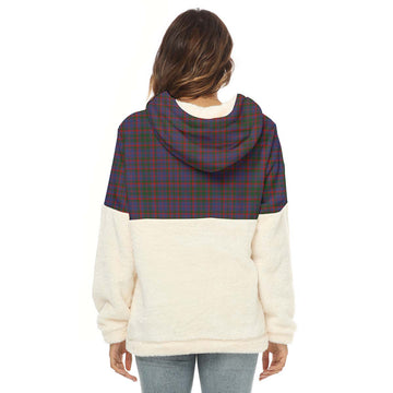 Cumming Tartan Women's Borg Fleece Hoodie With Half Zip with Family Crest