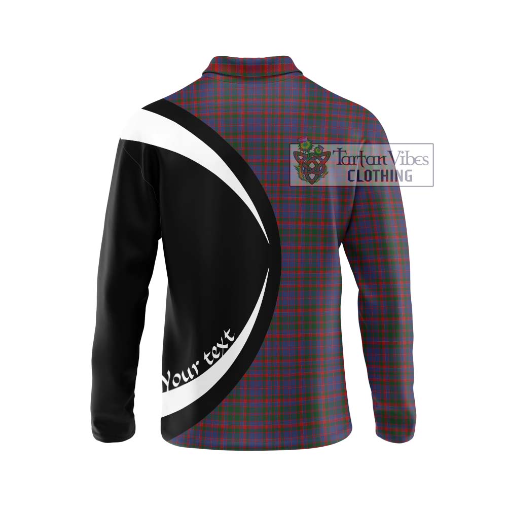 Cumming Tartan Long Sleeve Polo Shirt with Family Crest Circle Style - Tartan Vibes Clothing