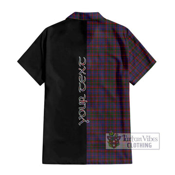 Cumming Tartan Short Sleeve Button Shirt with Family Crest and Half Of Me Style