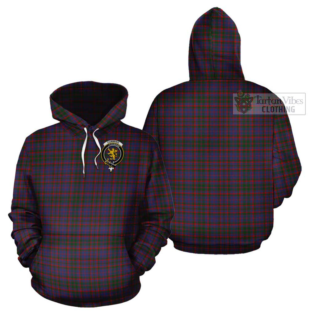 Cumming Tartan Cotton Hoodie with Family Crest Pullover Hoodie - Tartan Vibes Clothing