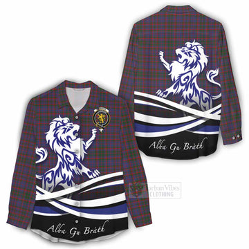 Cumming Tartan Women's Casual Shirt with Alba Gu Brath Regal Lion Emblem