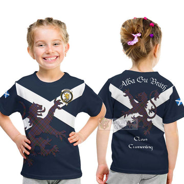 Cumming Tartan Lion Rampant Kid T-Shirt Proudly Display Your Heritage with Alba Gu Brath and Clan Name