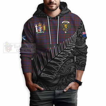 Cumming Crest Tartan Hoodie with New Zealand Silver Fern Half Style