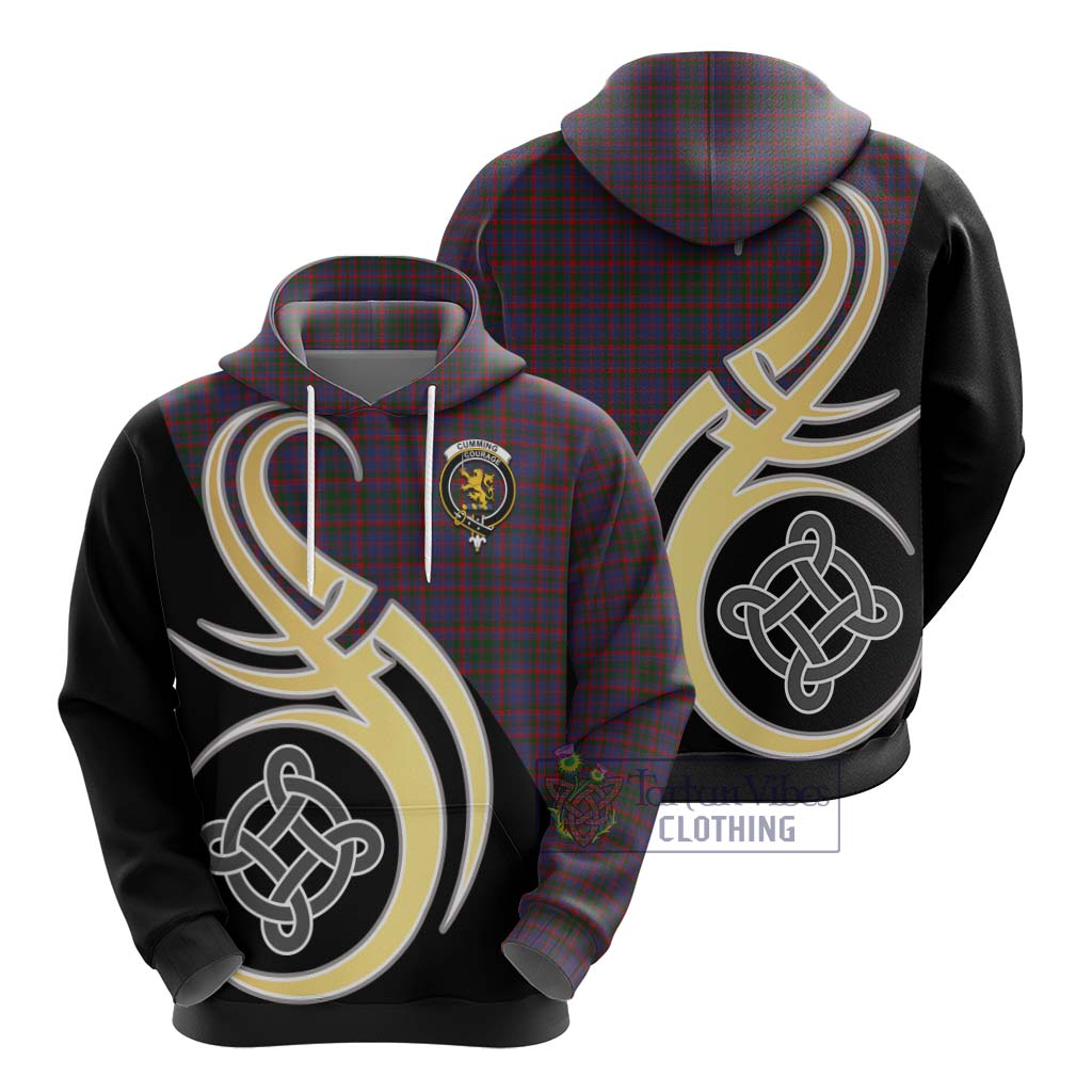 Cumming Tartan Hoodie with Family Crest and Celtic Symbol Style - Tartan Vibes Clothing