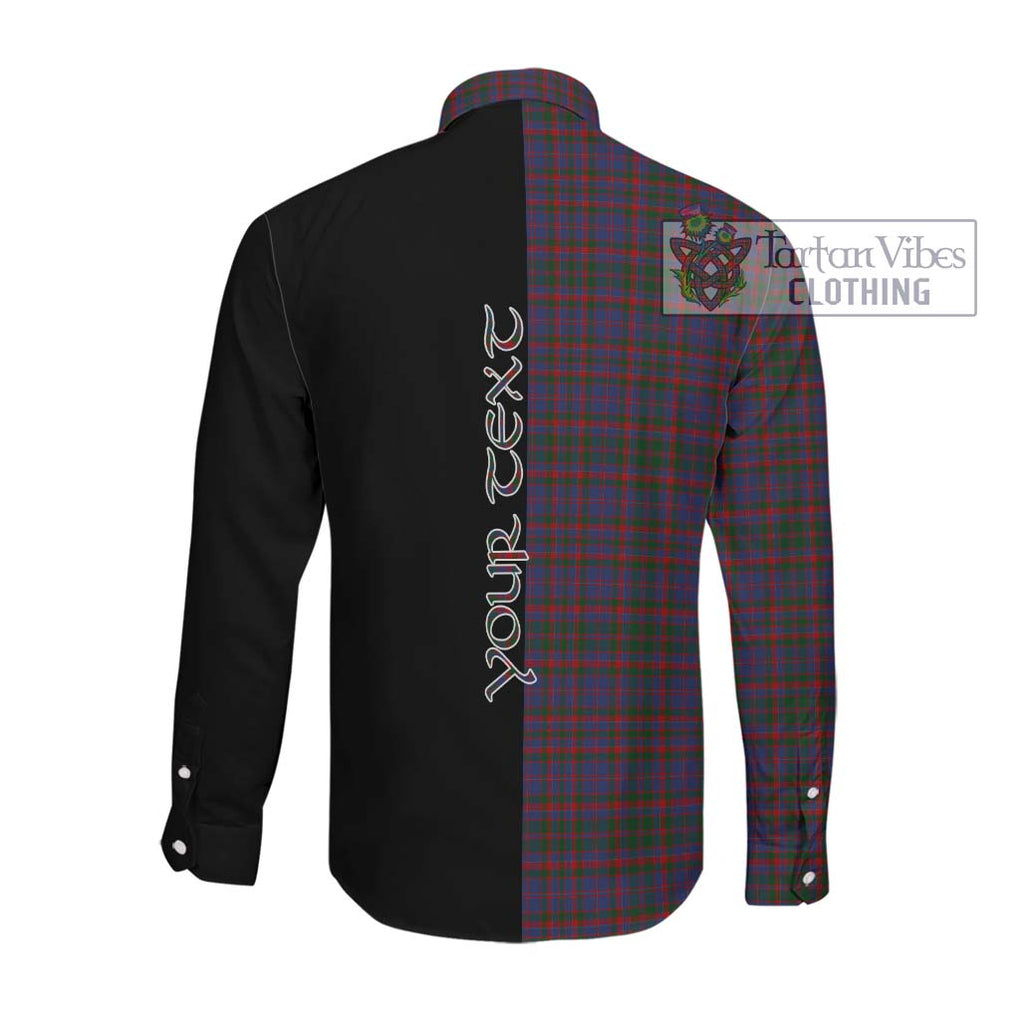 Cumming Tartan Long Sleeve Button Shirt with Family Crest and Half Of Me Style Men's Shirt - Tartanvibesclothing Shop