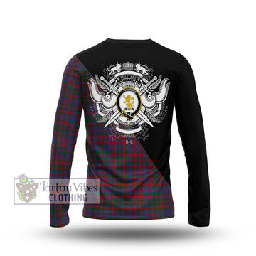 Cumming Tartan Long Sleeve T-Shirt with Family Crest and Military Logo Style