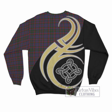 Cumming Tartan Sweatshirt with Family Crest and Celtic Symbol Style