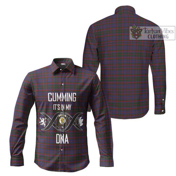 Cumming Tartan Long Sleeve Button Shirt with Family Crest DNA In Me Style