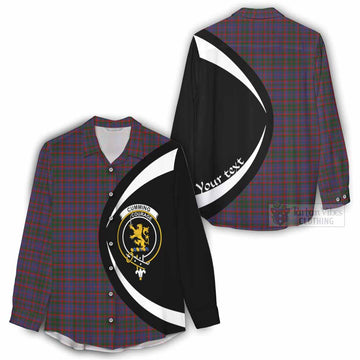 Cumming Tartan Women's Casual Shirt with Family Crest Circle Style