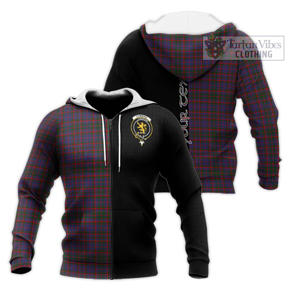 Cumming Tartan Knitted Hoodie with Family Crest and Half Of Me Style Unisex Knitted Zip Hoodie - Tartanvibesclothing Shop