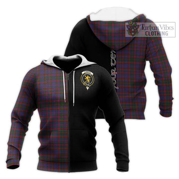 Cumming Tartan Knitted Hoodie with Family Crest and Half Of Me Style