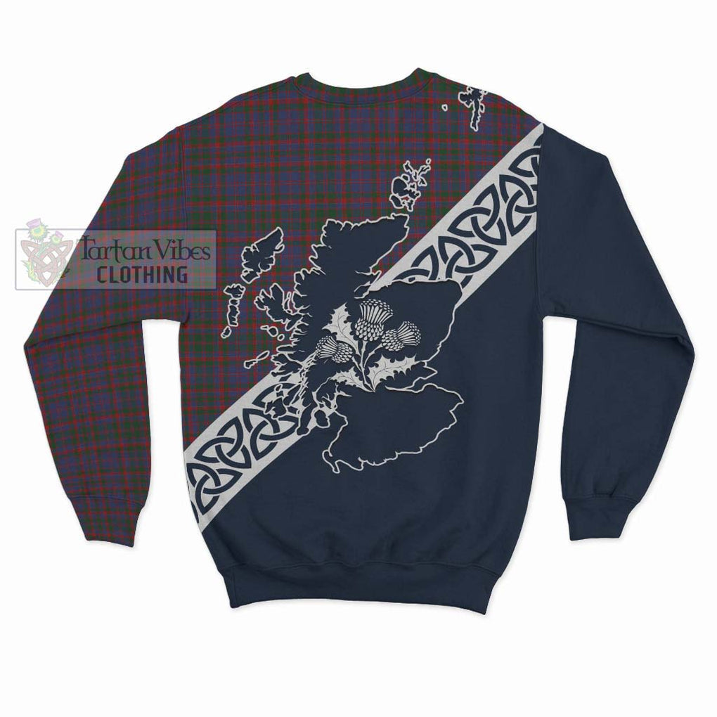 Tartan Vibes Clothing Cumming Tartan Sweatshirt Featuring Thistle and Scotland Map