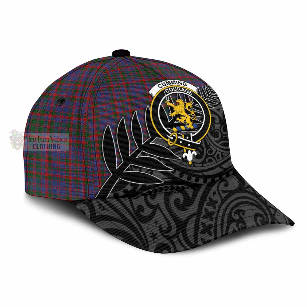 Tartan Vibes Clothing Cumming Tartan Classic Cap with New Zealand Silver Fern Half Style