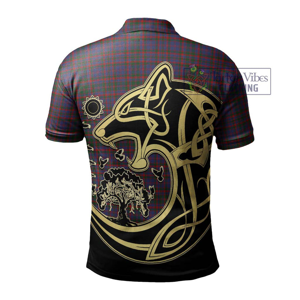 Cumming Tartan Polo Shirt with Family Crest Celtic Wolf Style - Tartanvibesclothing Shop