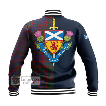 Cumming Tartan Baseball Jacket Alba with Scottish Lion Royal Arm Half Style