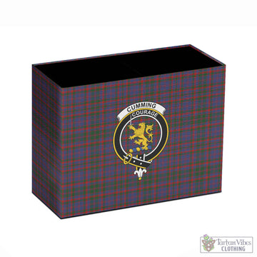 Cumming Tartan Pen Holder with Family Crest