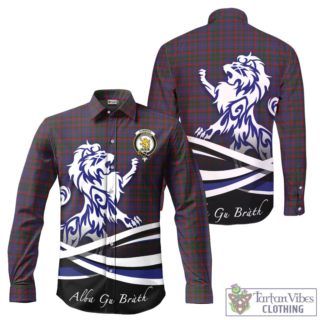 cumming-tartan-long-sleeve-button-up-shirt-with-alba-gu-brath-regal-lion-emblem