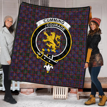 Cumming Tartan Quilt with Family Crest