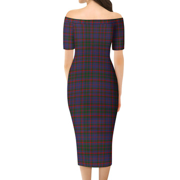 Cumming Tartan Off Shoulder Lady Dress