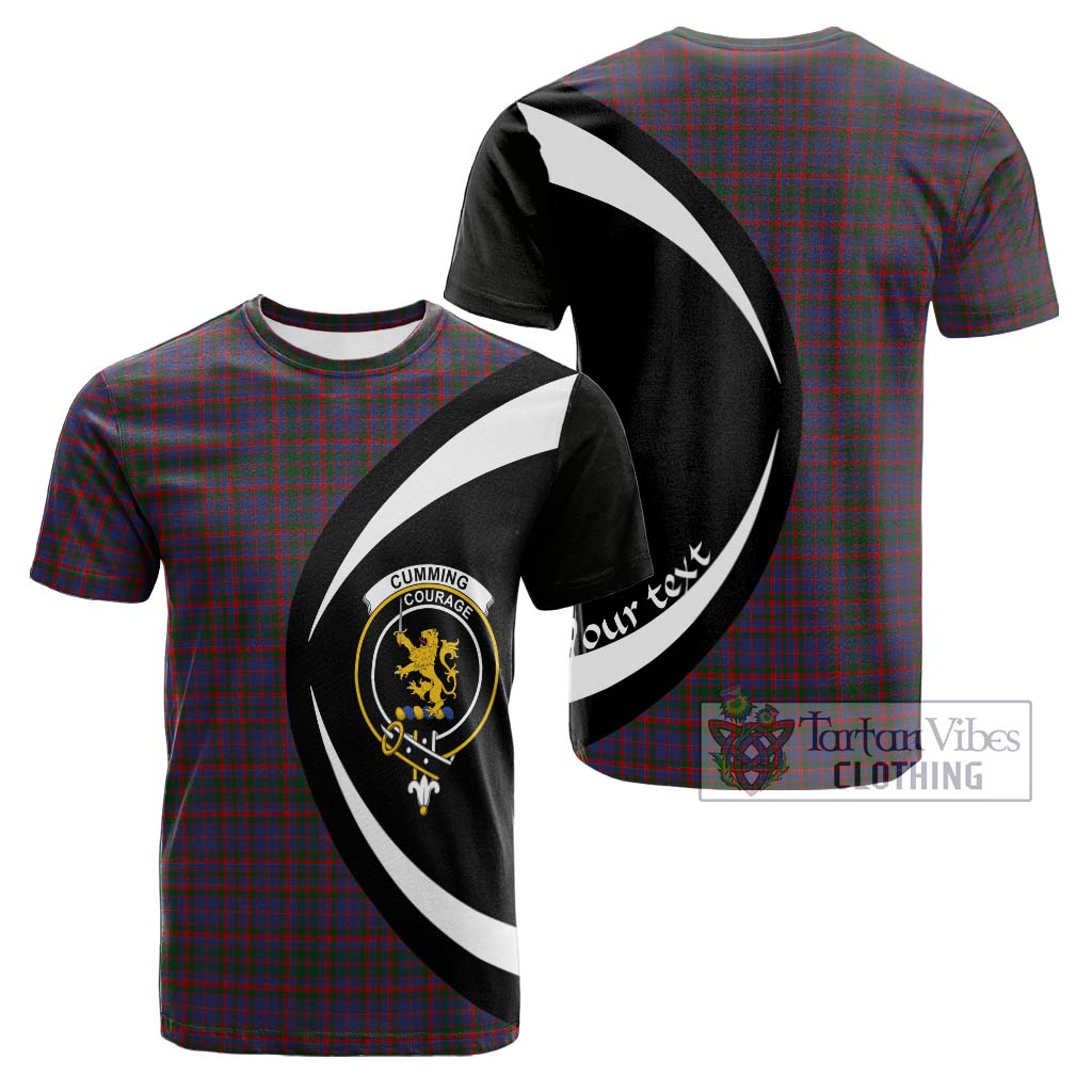 Tartan Vibes Clothing Cumming Tartan Cotton T-shirt with Family Crest Circle Style