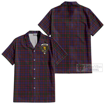 Cumming Tartan Cotton Hawaiian Shirt with Family Crest