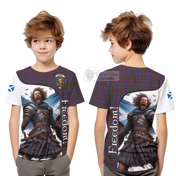 Cumming Crest Tartan Kid T-Shirt Inspired by the Freedom of Scottish Warrior