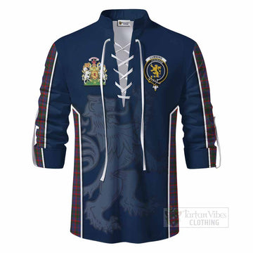 Cumming Tartan Ghillie Kilt Shirt with Family Crest and Lion Rampant Vibes Sport Style