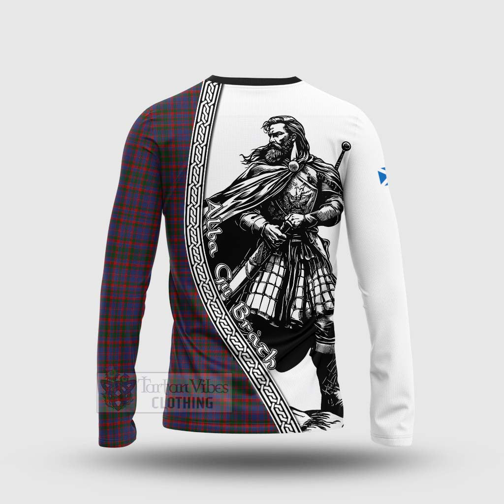 Tartan Vibes Clothing Cumming Tartan Clan Crest Long Sleeve T-Shirt with Highlander Warrior Celtic Style