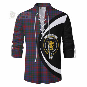 Cumming Tartan Ghillie Kilt Shirt with Family Crest Circle Style