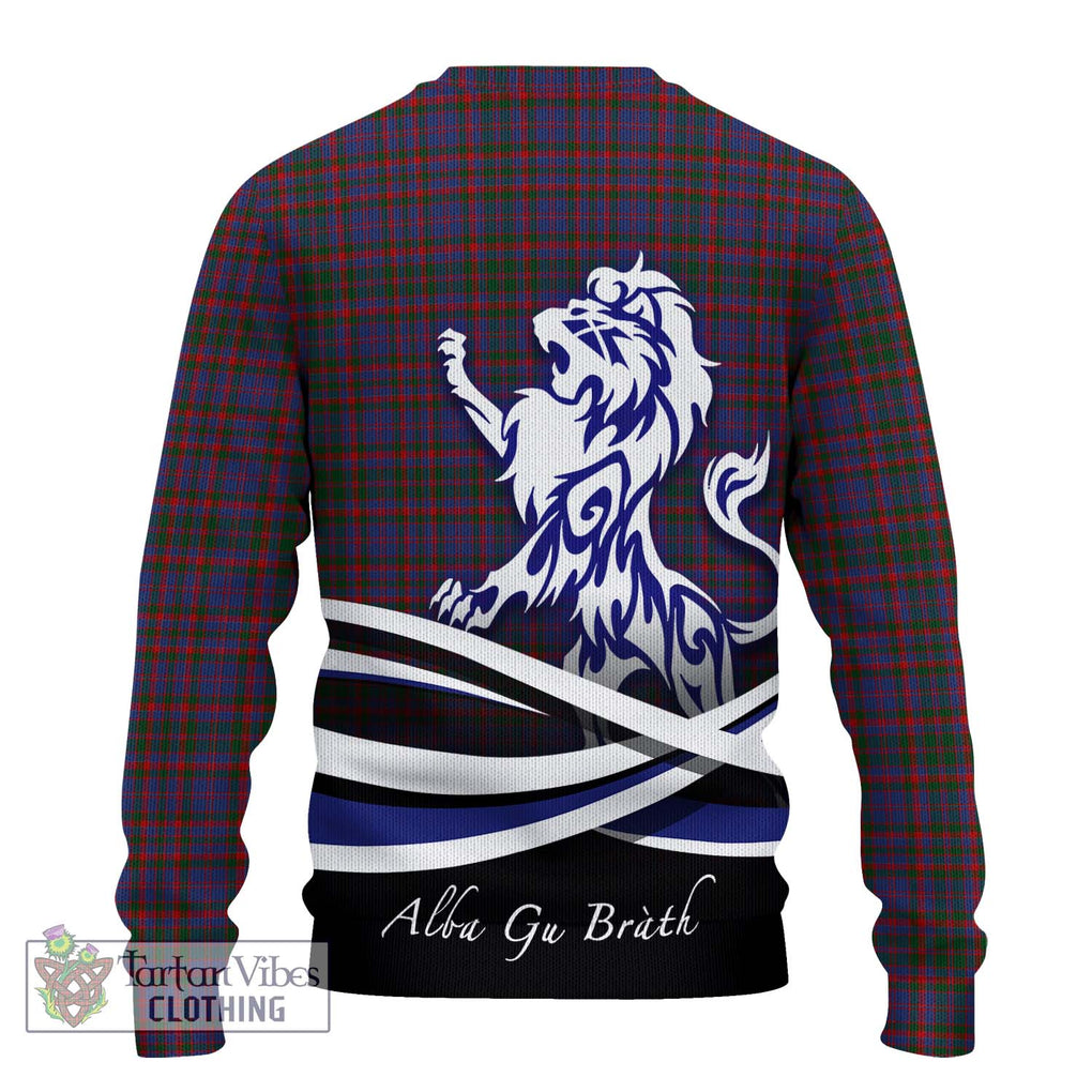 Cumming Tartan Knitted Sweater with Alba Gu Brath Regal Lion Emblem - Tartanvibesclothing Shop