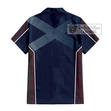 Cumming Tartan Short Sleeve Button Shirt with Family Crest and Lion Rampant Vibes Sport Style