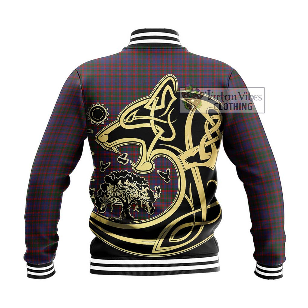 Cumming Tartan Baseball Jacket with Family Crest Celtic Wolf Style - Tartan Vibes Clothing