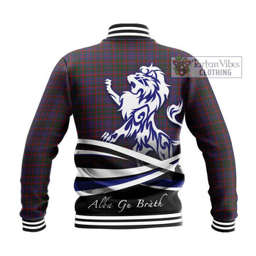 Cumming Tartan Baseball Jacket with Alba Gu Brath Regal Lion Emblem